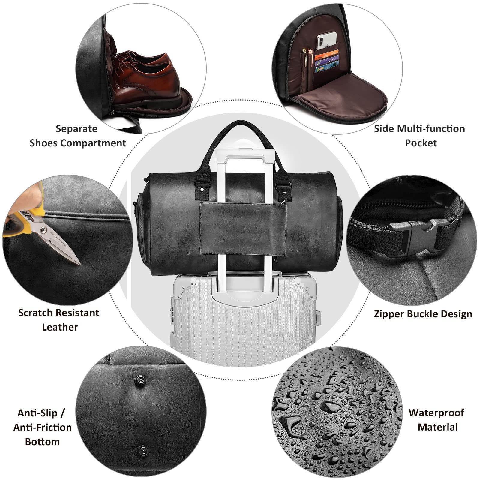 Theodore Duffel Bag | Top Handles Adjustable Strap Duffel Bag - Image 7