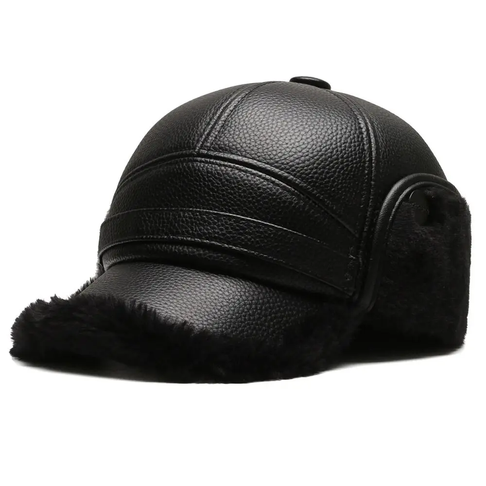 Theodore Structured Baseball Cap With Ear Flaps | Fleece Trim Baseball Cap with Ear Flaps - Image 2