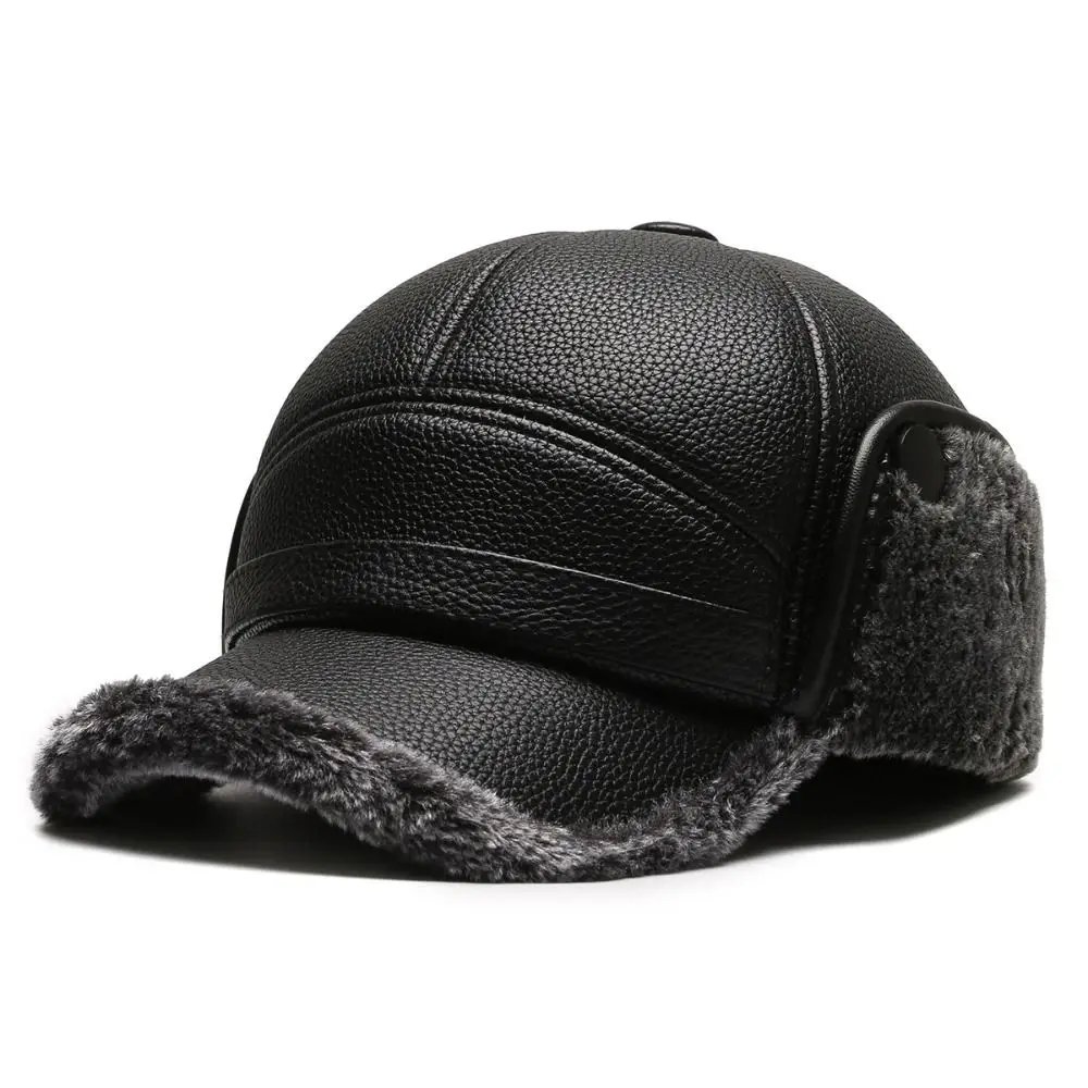 Theodore Structured Baseball Cap With Ear Flaps | Fleece Trim Baseball Cap with Ear Flaps - Image 3