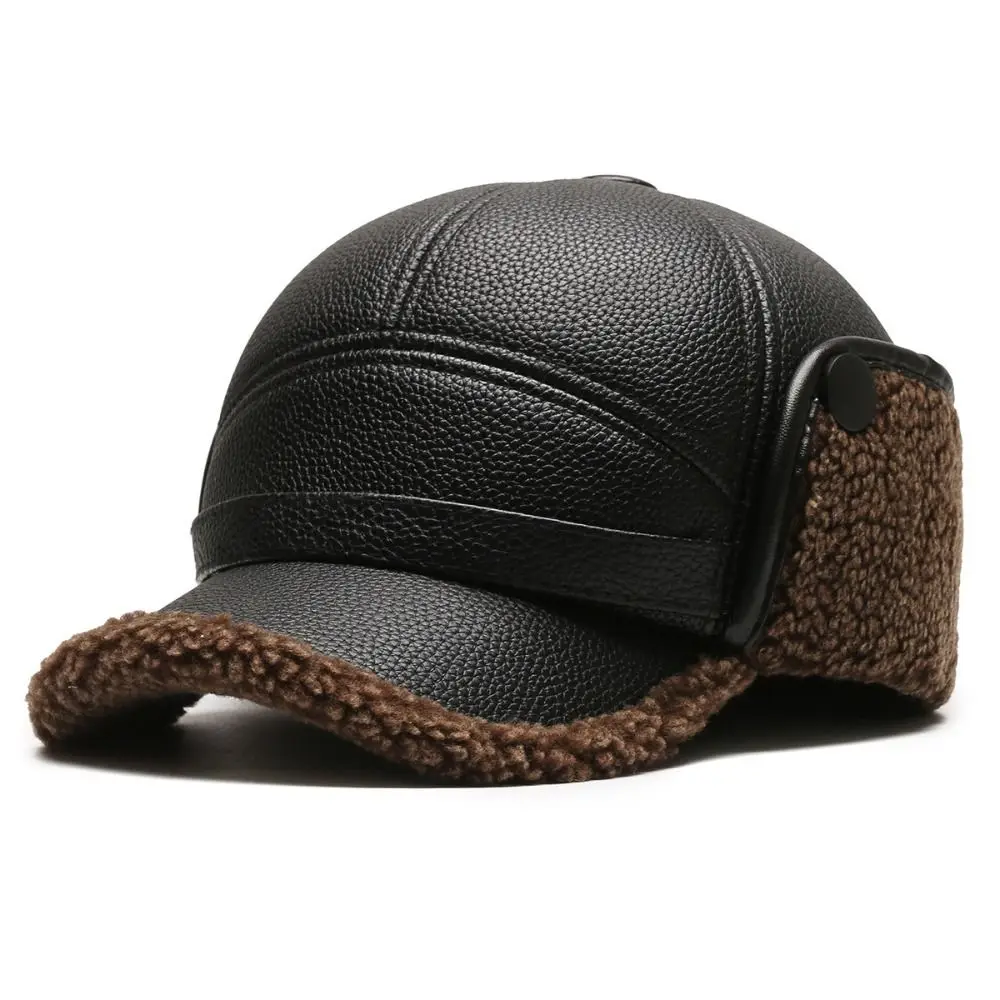 Theodore Structured Baseball Cap With Ear Flaps | Fleece Trim Baseball Cap with Ear Flaps - Image 4