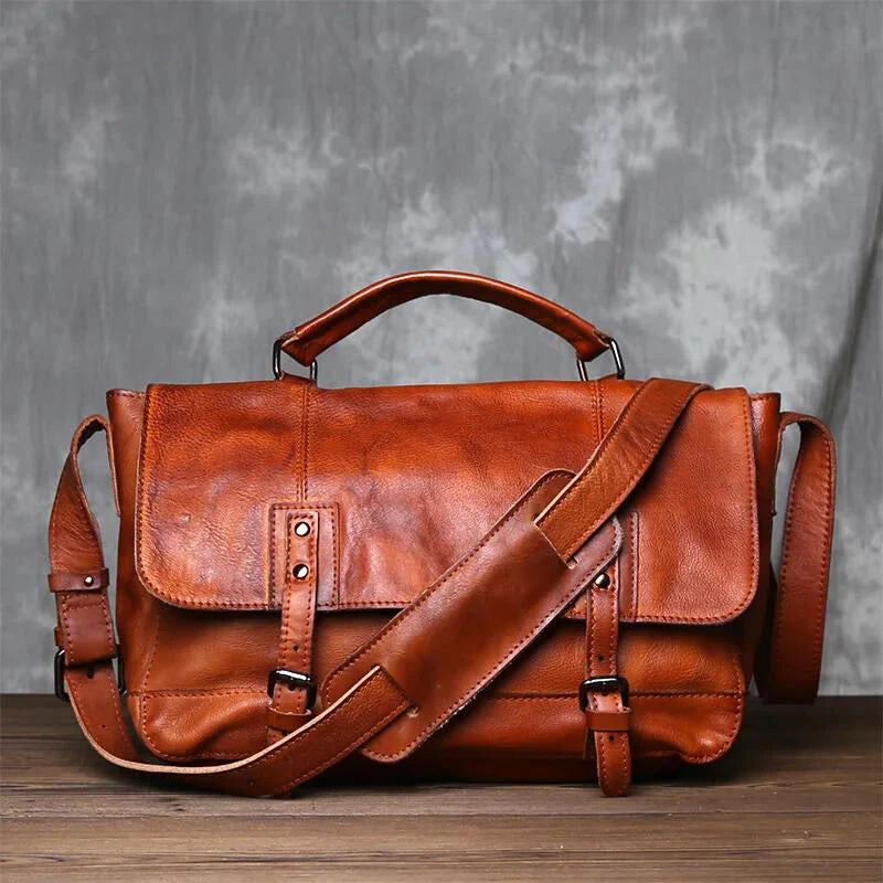 Theodore Vintage Briefcase | Top Handle Buckle Briefcase - Image 2