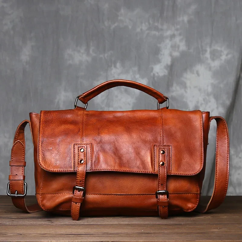 Theodore Vintage Briefcase | Top Handle Buckle Briefcase - Image 4