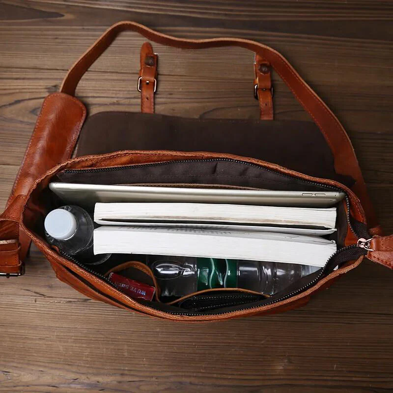 Theodore Vintage Briefcase | Top Handle Buckle Briefcase - Image 5
