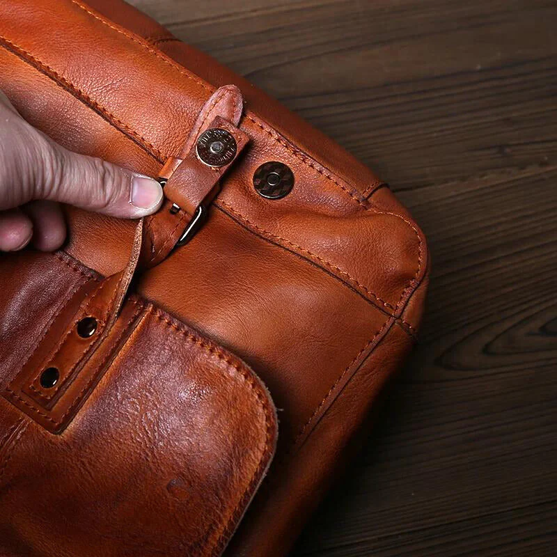 Theodore Vintage Briefcase | Top Handle Buckle Briefcase - Image 8