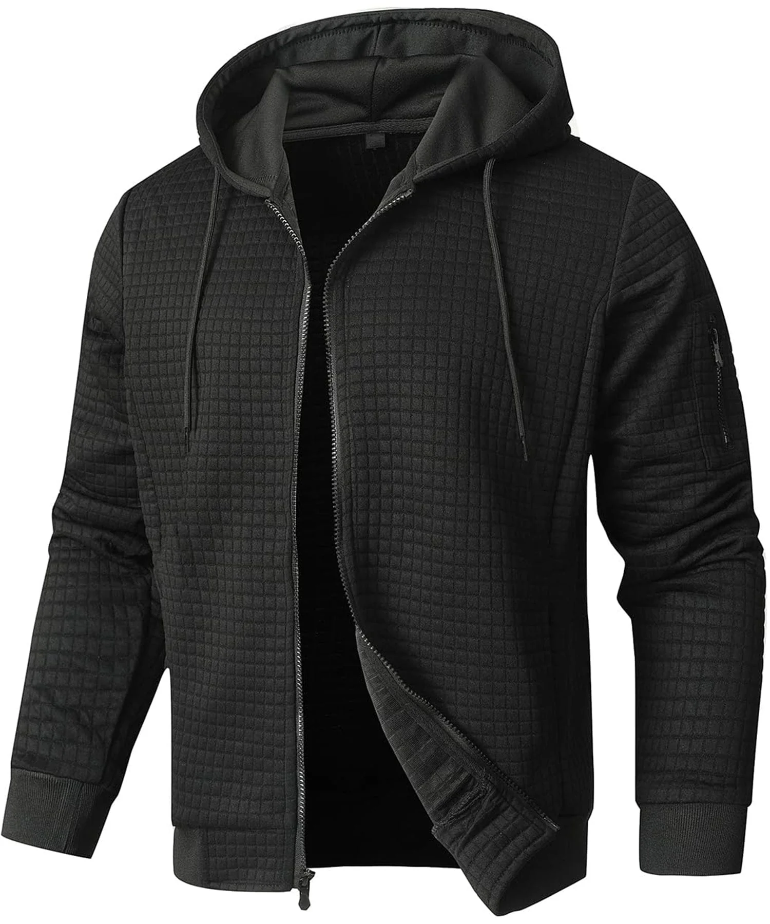 Theodore Quilted Regular Fit Hoodie | Full Zip Hip-Length Hoodie