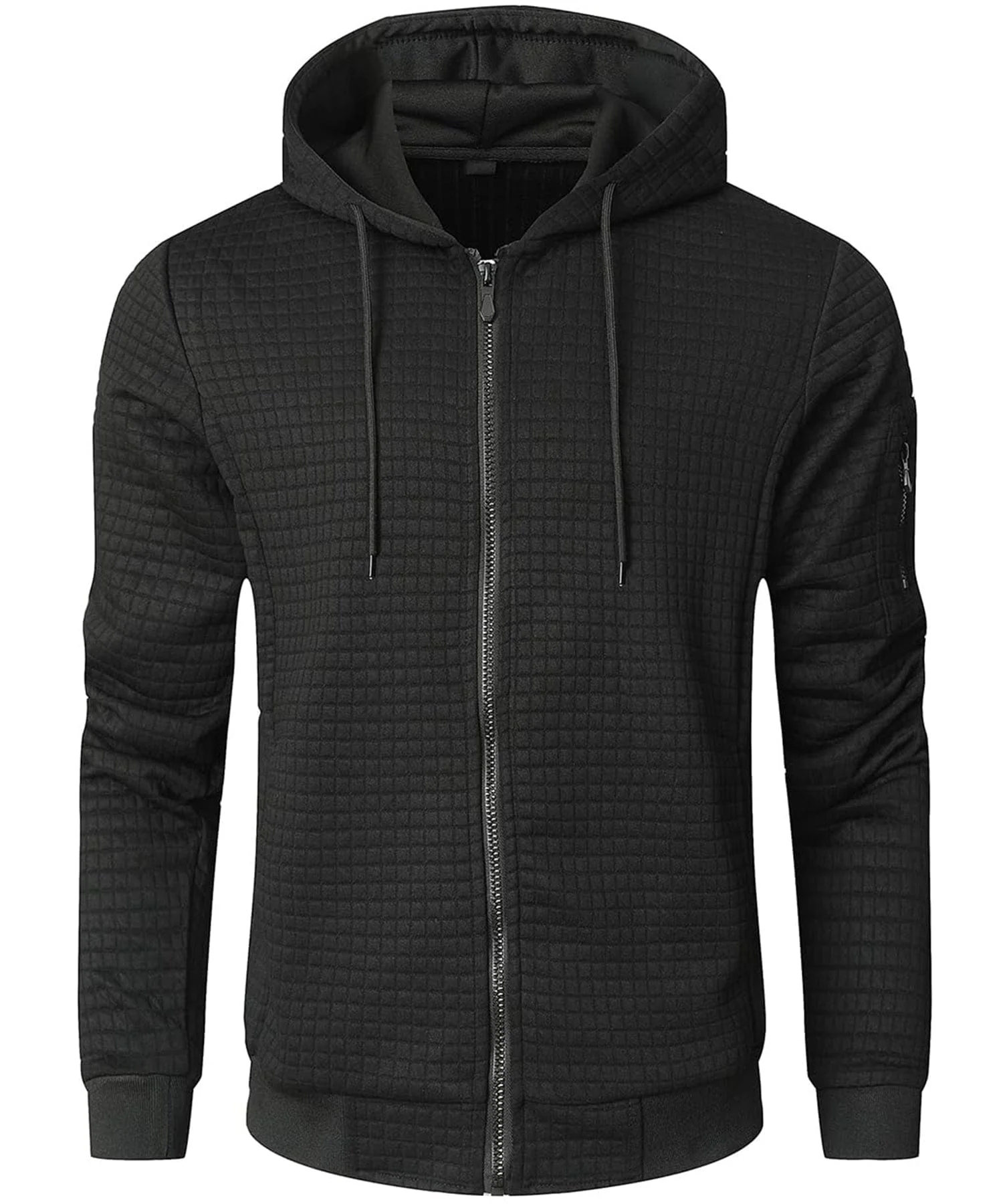 Theodore Quilted Regular Fit Hoodie | Full Zip Hip-Length Hoodie - Image 2