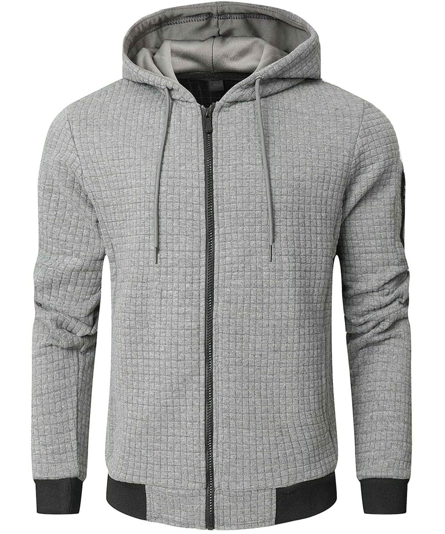 Theodore Quilted Regular Fit Hoodie | Full Zip Hip-Length Hoodie - Image 5