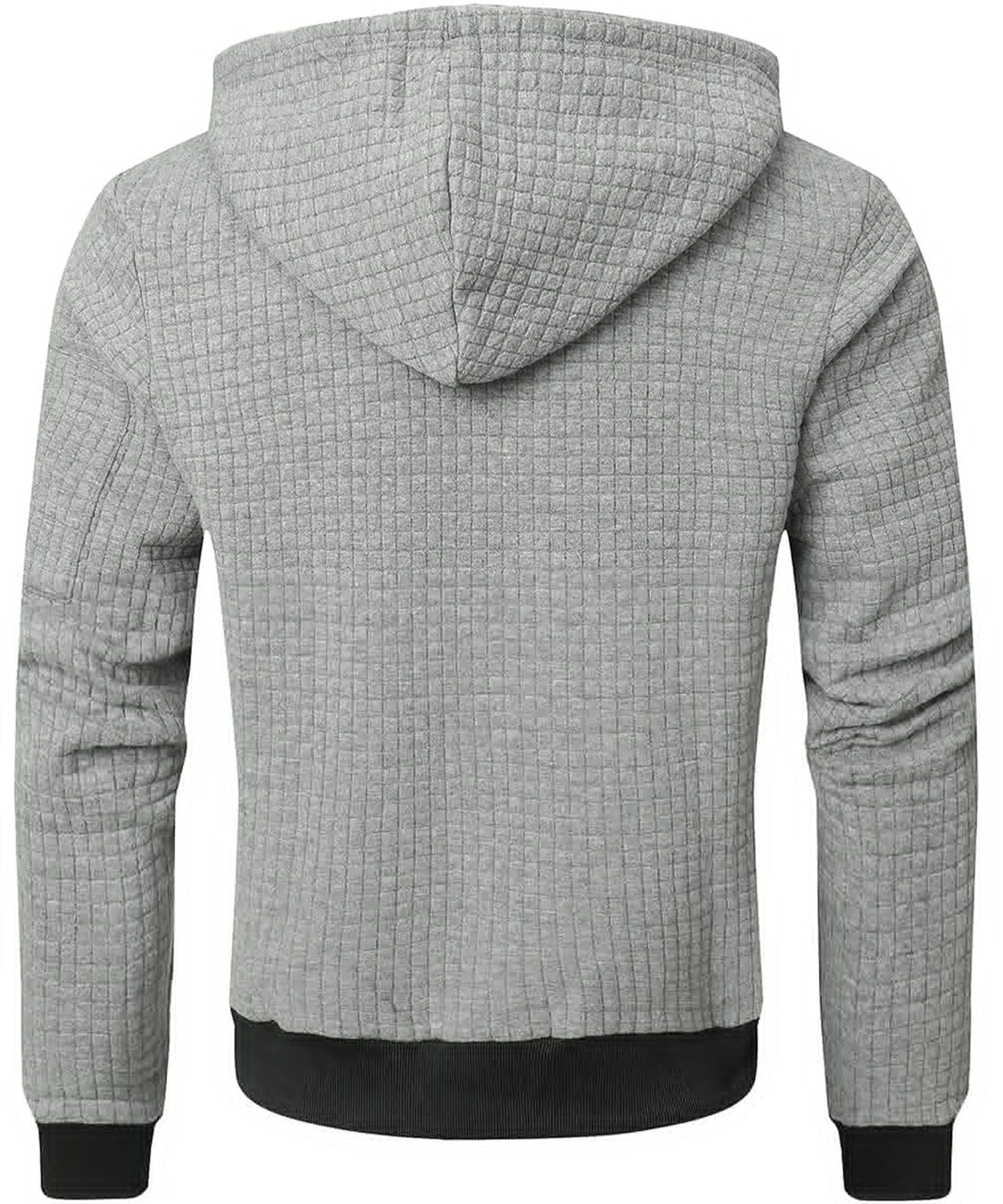 Theodore Quilted Regular Fit Hoodie | Full Zip Hip-Length Hoodie - Image 6