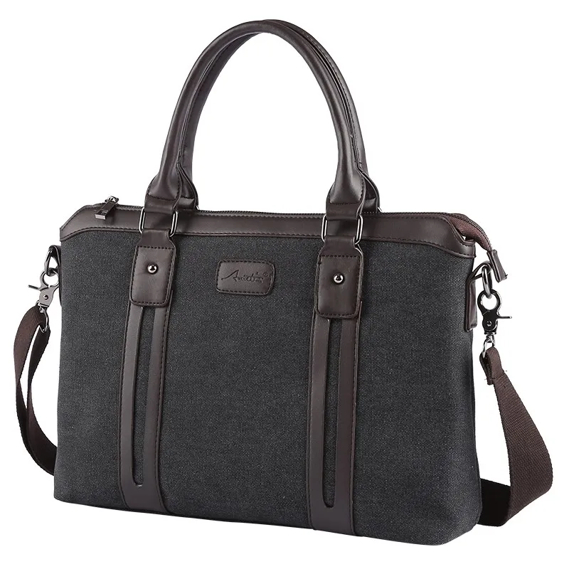 Theodore Shoulder Bag | Leather Trim Zipper Closure Shoulder Bag - Image 2