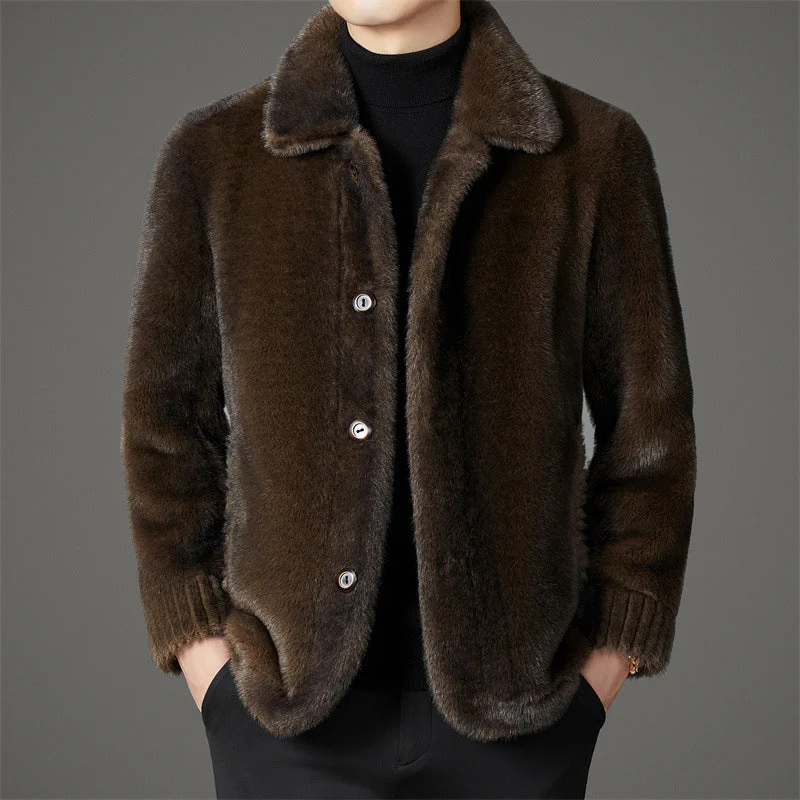 Theodore Fleece Regular Fit Collared Jacket | Button Front Side Pockets Jacket - Image 4