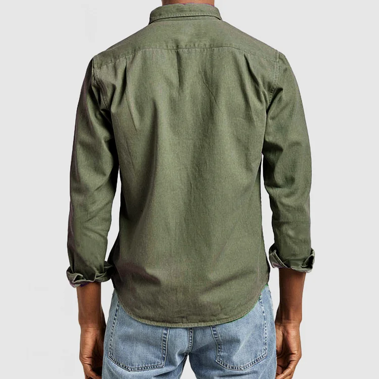 Men's Shirt – Cotton – Long Sleeve – Regular Fit – With Chest Pocket - Image 8