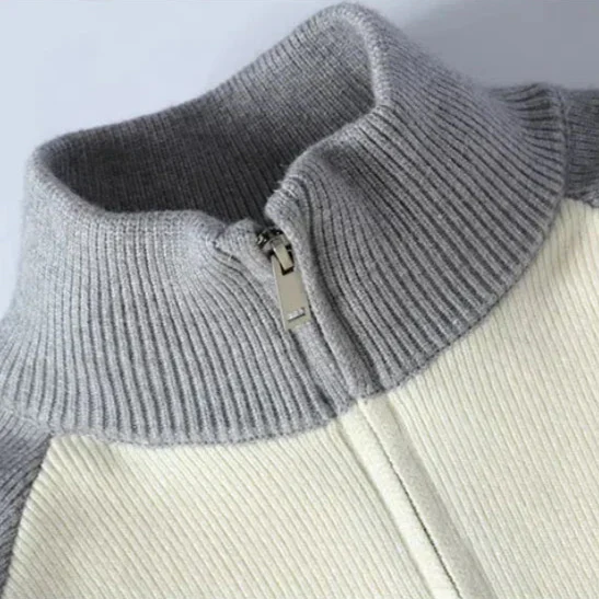 Thomas Colorblock Relaxed Fit Quarter Zip Sweater | Hip-Length Long Sleeve Sweater - Image 5