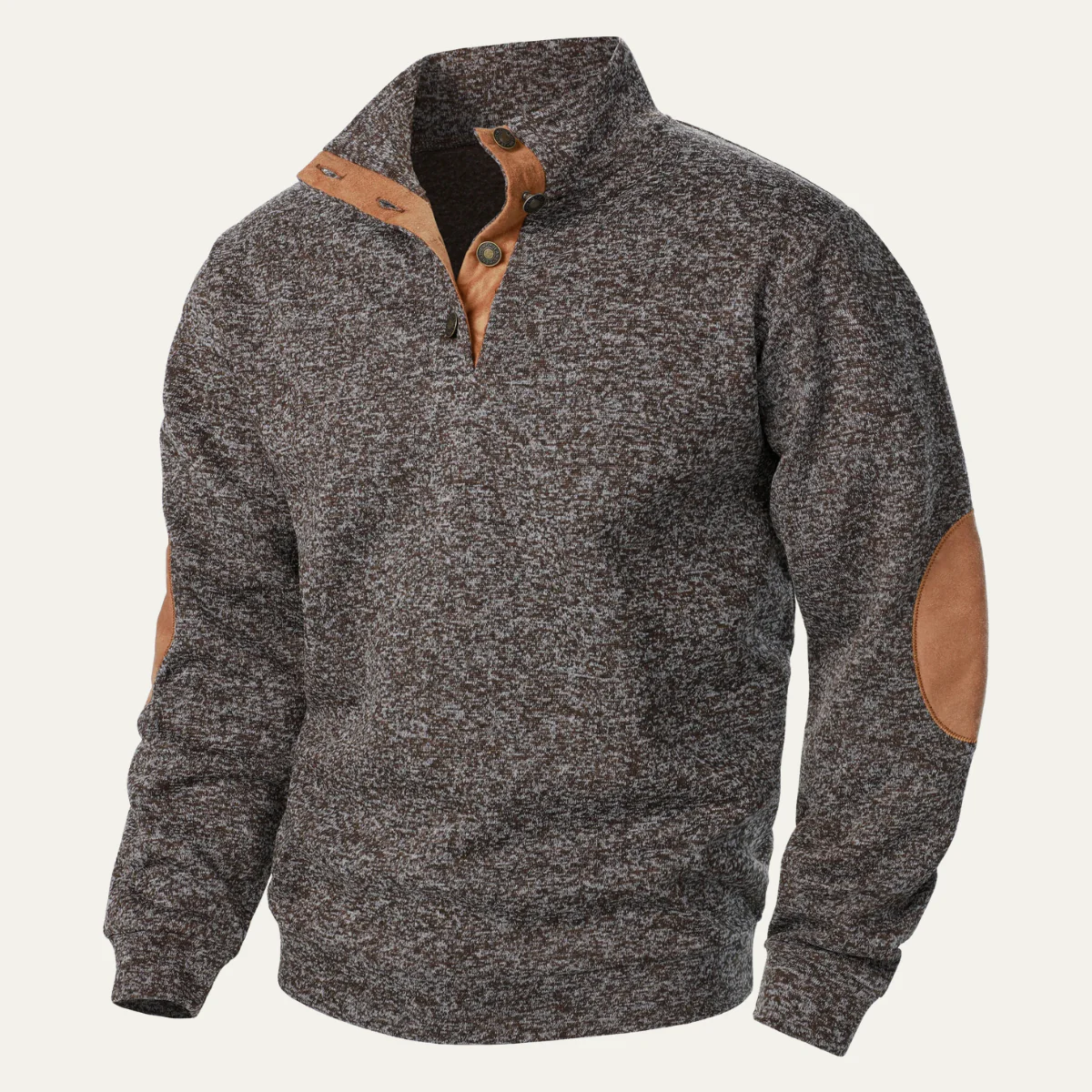 Thomas Regular Fit Sweater | Stand Collar Button Placket Sweater - Image 2