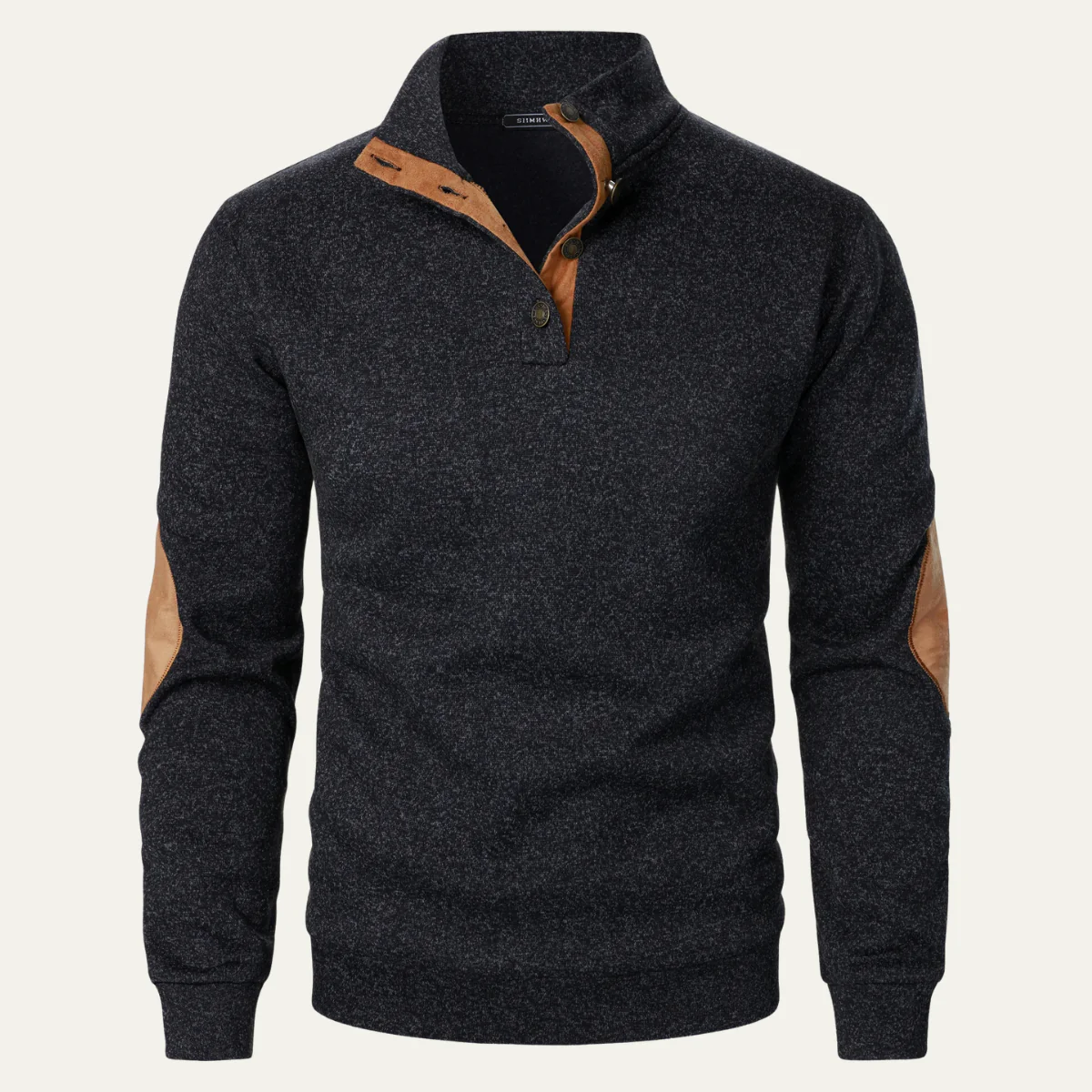 Thomas Regular Fit Sweater | Stand Collar Button Placket Sweater - Image 5
