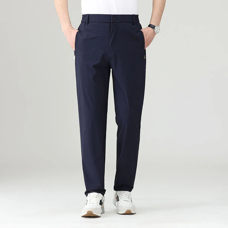 Thomas Stretch Straight Fit Pants | Button Closure Side Pockets Pants - Image 2