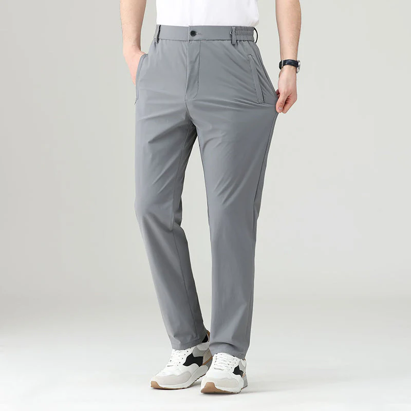 Thomas Stretch Straight Fit Pants | Button Closure Side Pockets Pants - Image 4