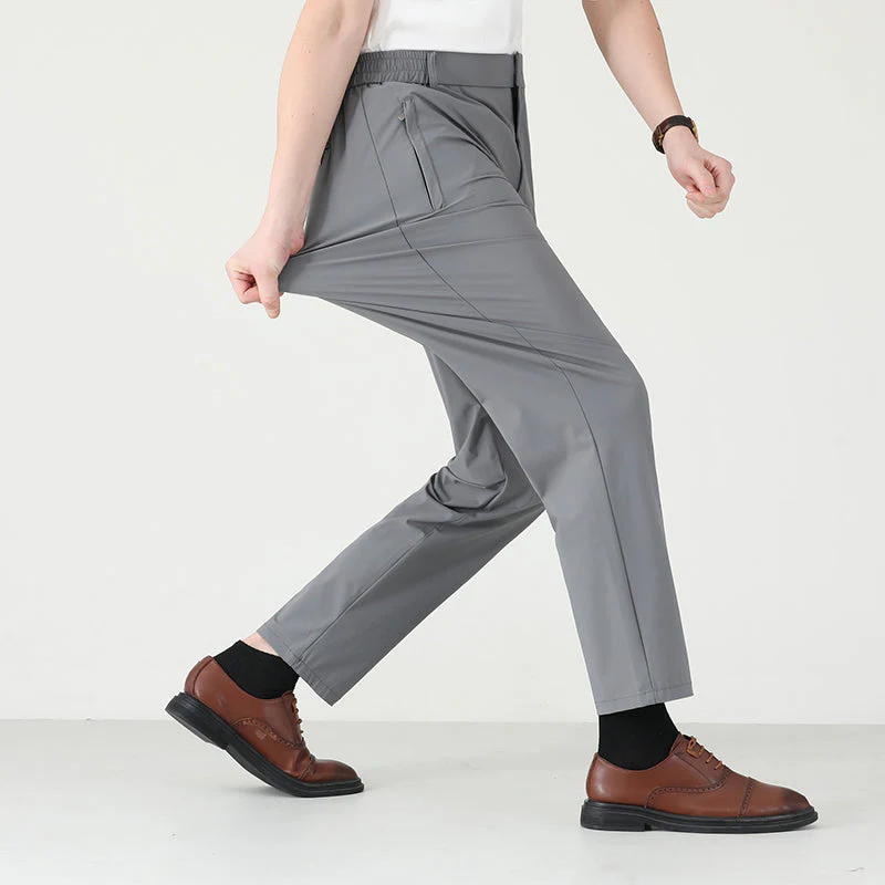 Thomas Stretch Straight Fit Pants | Button Closure Side Pockets Pants - Image 5
