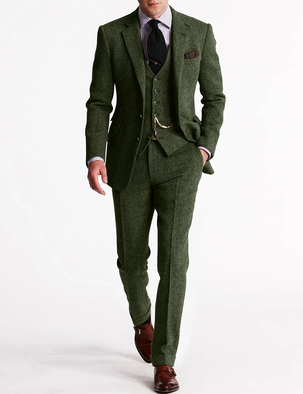Men's Three-Piece Suit – Slim Fit – Woolmix – Tailored Jacket, Waistcoat and Trousers - Image 2