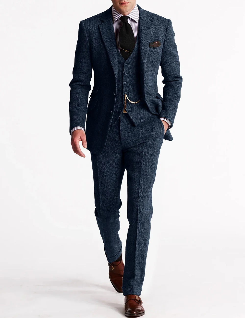 Men's Three-Piece Suit – Slim Fit – Woolmix – Tailored Jacket, Waistcoat and Trousers - Image 7