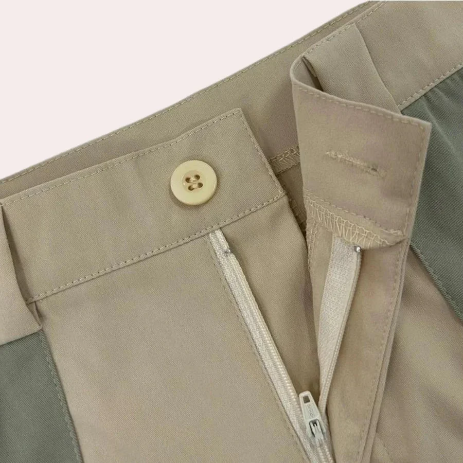Women's Pants - High Waist Wide-Leg - Contrast Pockets - Comfortable Fit - Image 4