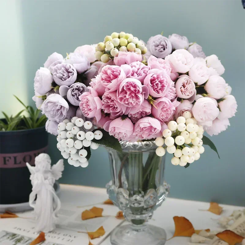 Traditional Silk Peony Arrangement - Image 12