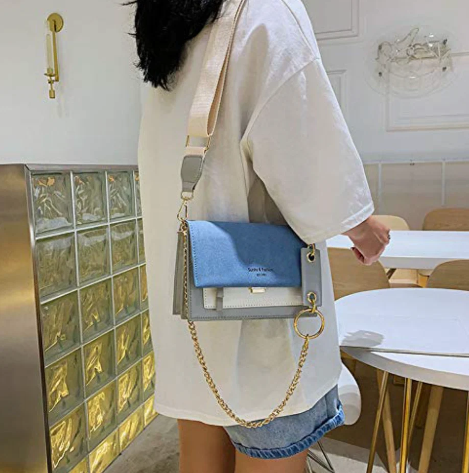Ladies Crossbody Bag - Structured Design - Adjustable Strap - Gold-Colored Closure - Image 2