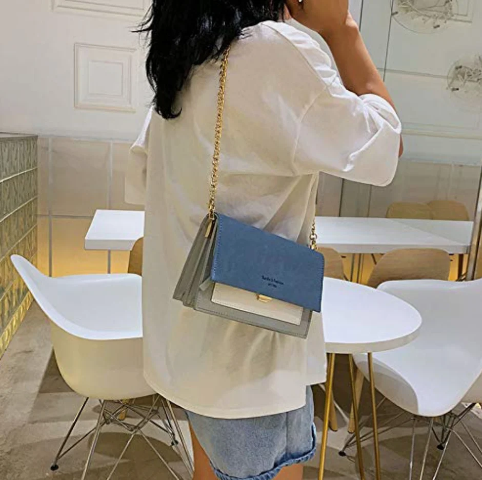 Ladies Crossbody Bag - Structured Design - Adjustable Strap - Gold-Colored Closure - Image 5