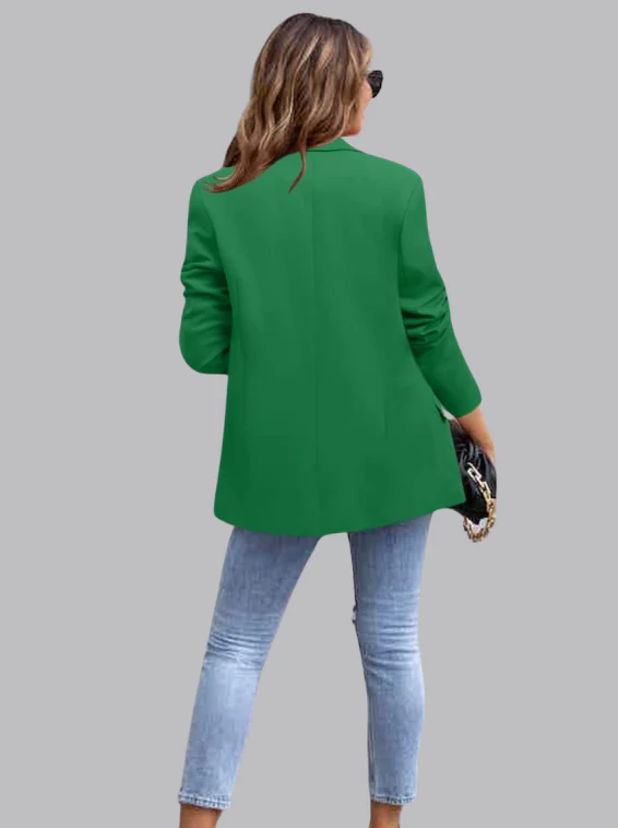 Women's Blazer - Tailored Fit - Single-Button Closure - Classic Lapels - Flap Pockets - Image 2