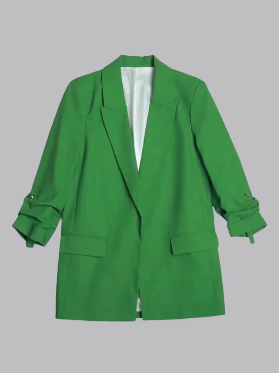 Women's Blazer - Tailored Fit - Single-Button Closure - Classic Lapels - Flap Pockets - Image 3
