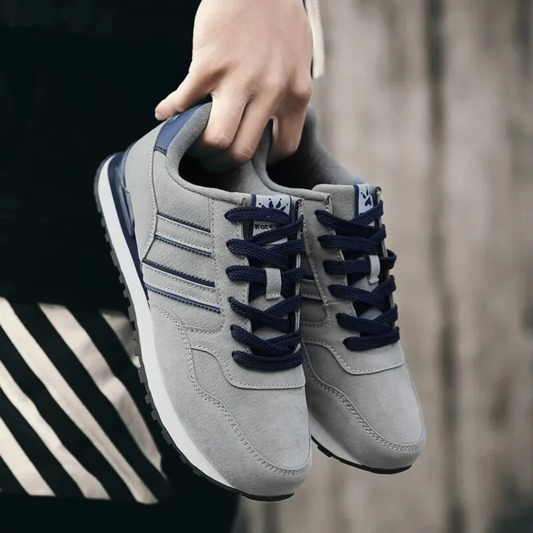 Men's Sneakers - Suede and Mesh - Low Model - Lace Closure - Comfortable Outsole - Image 5
