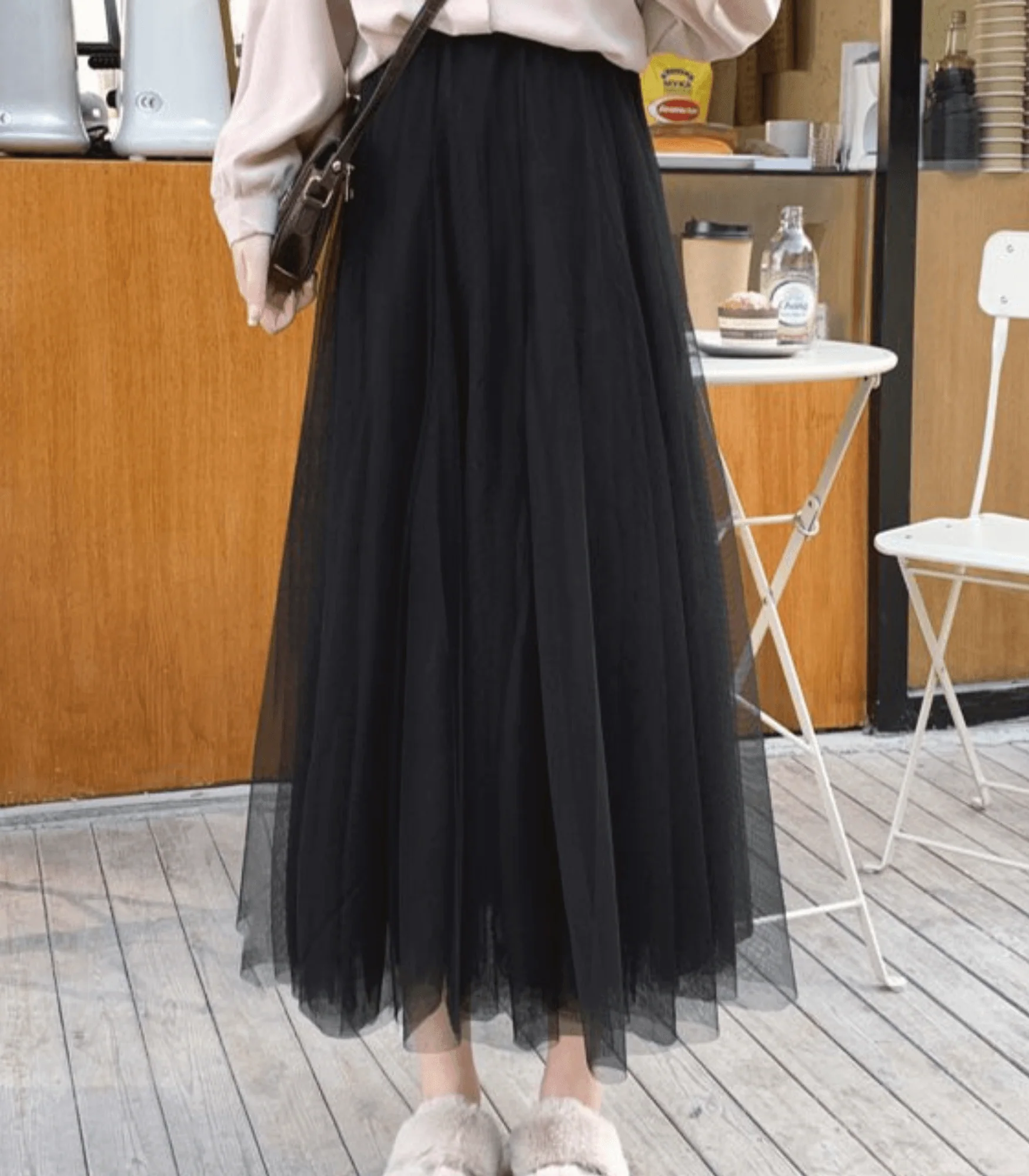 Women's Tulle Maxi Skirt - Layered Design - High Waist - Airy & Elegant - Image 3