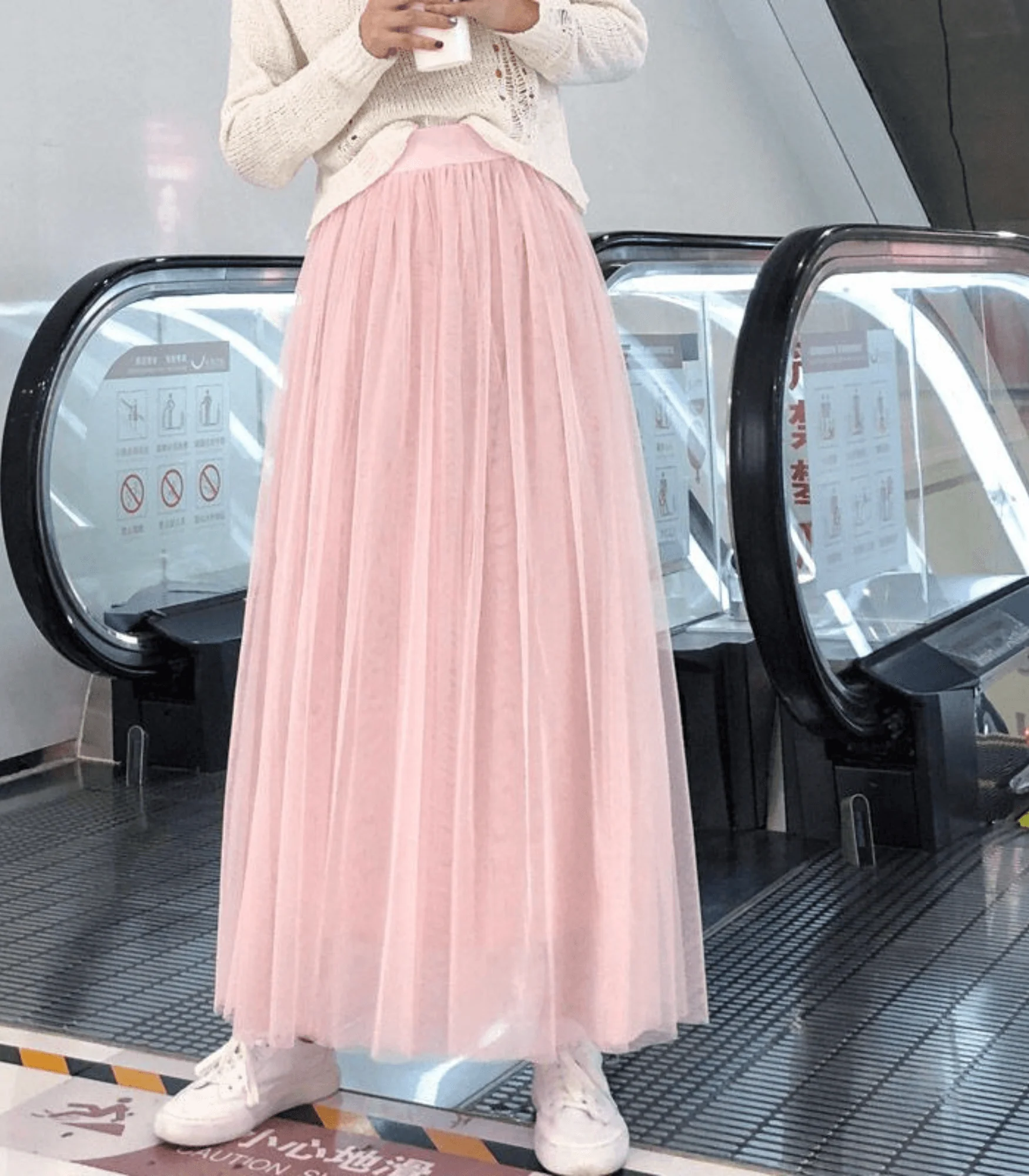 Women's Tulle Maxi Skirt - Layered Design - High Waist - Airy & Elegant - Image 4