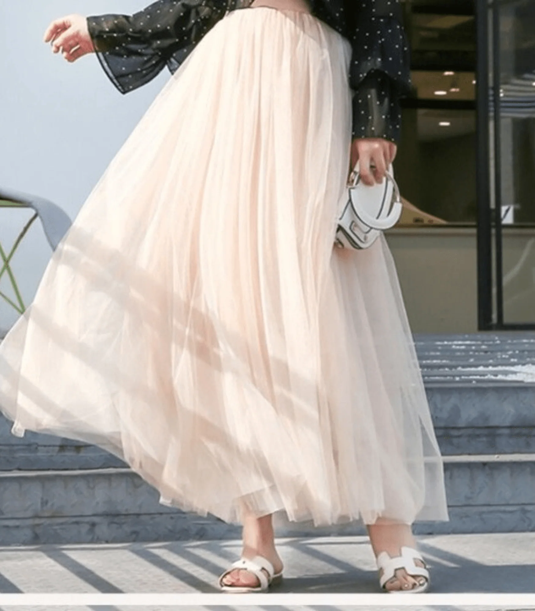Women's Tulle Maxi Skirt - Layered Design - High Waist - Airy & Elegant - Image 6