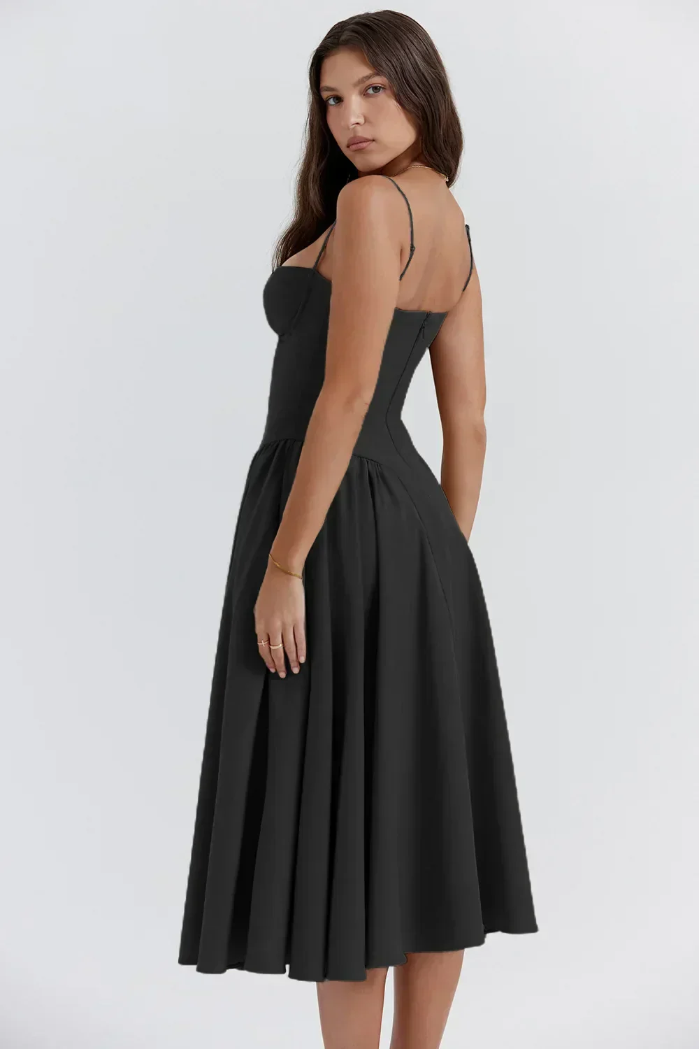 Women's Midi Dress – A-Line – Fitted Corset Top – Feminine Elegant Fit - Image 10