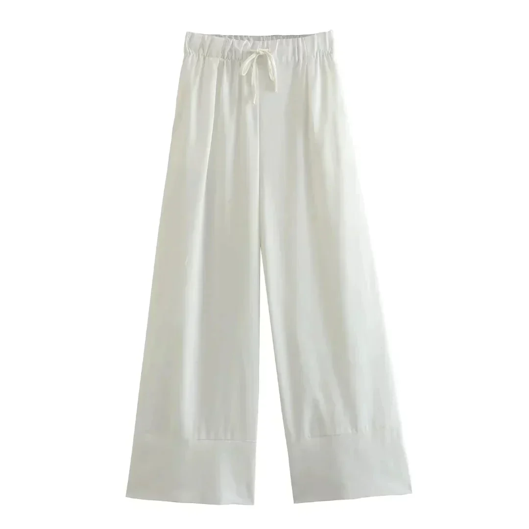 Women's Set with Halter Top and Wide Pants – Lightweight Cotton – Loose Fit – Elegant Design - Image 3