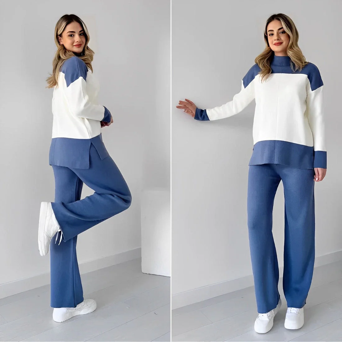 Women's Lounge Set – Wide Legs – Elastic Waist – Knitted Fabric – Relaxed Fit - Image 4