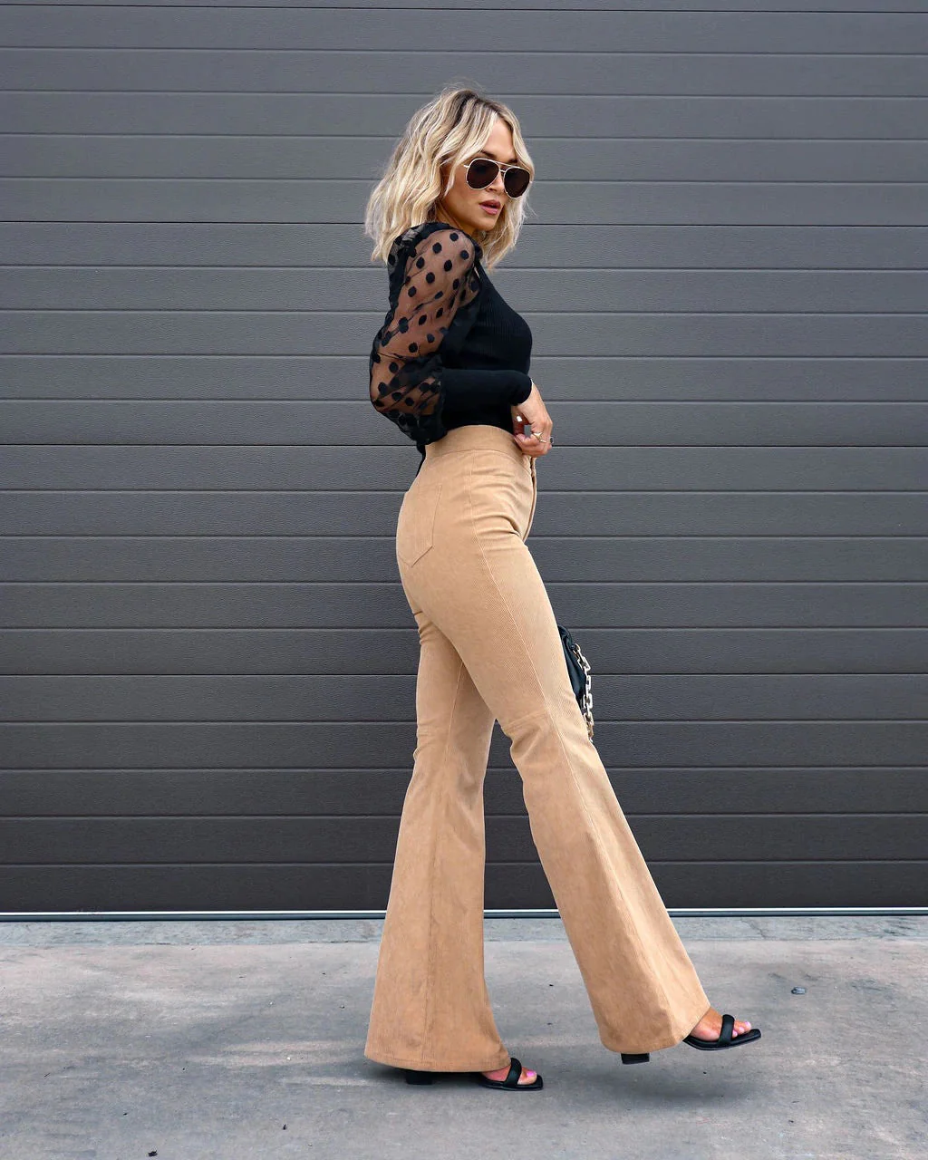 Women's Trousers – High Waist – Corduroy – Flared Legs – Flattering Fit - Image 7