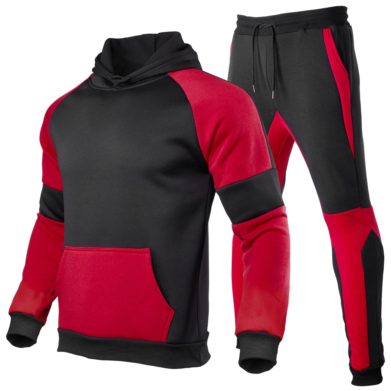 Unisex Hoodie and Jogging Pants Set – Relaxed Fit – Cotton – Contrast details - Image 2