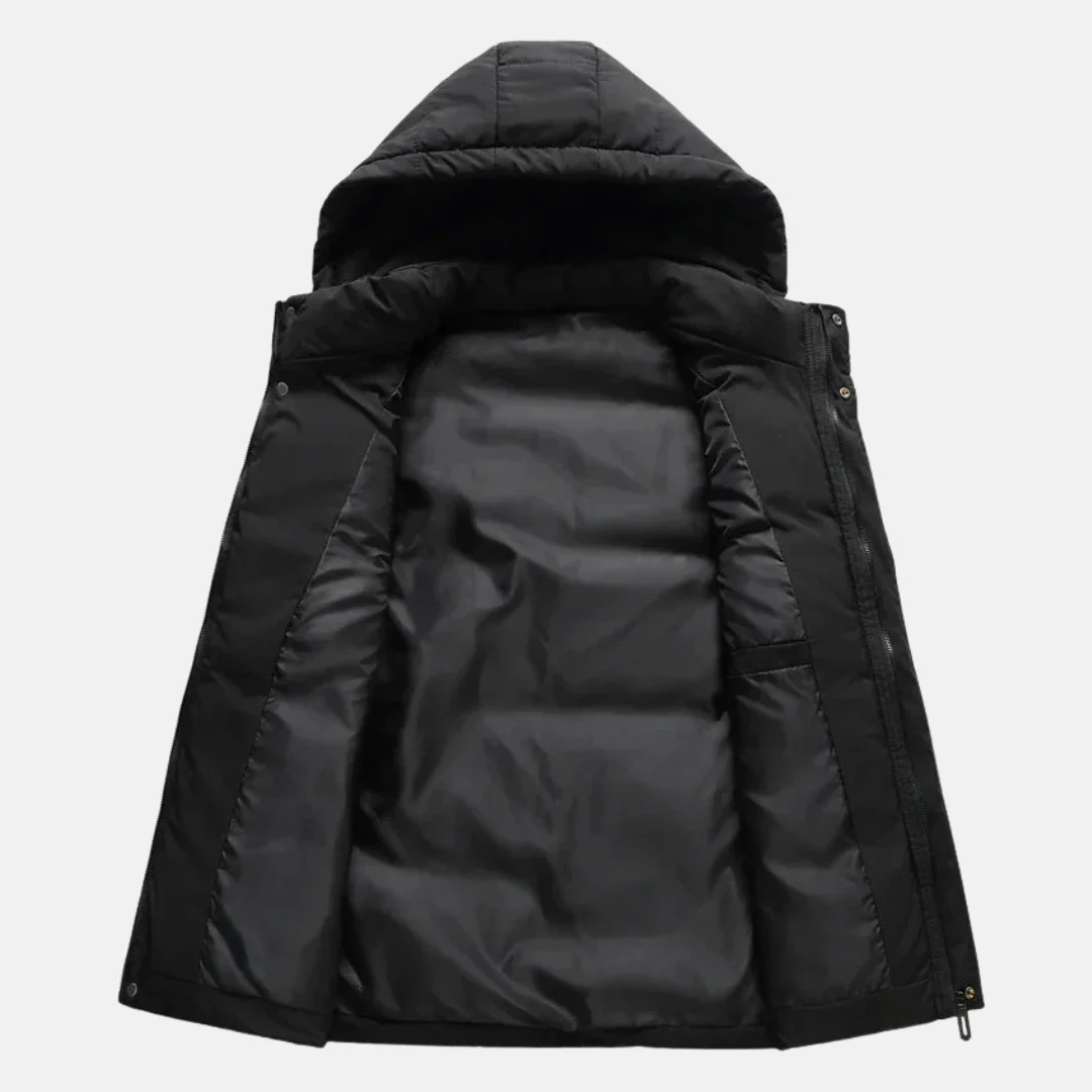 Men's Puffer Vest – Quilted – Relaxed Fit – Adjustable Hood - Image 3