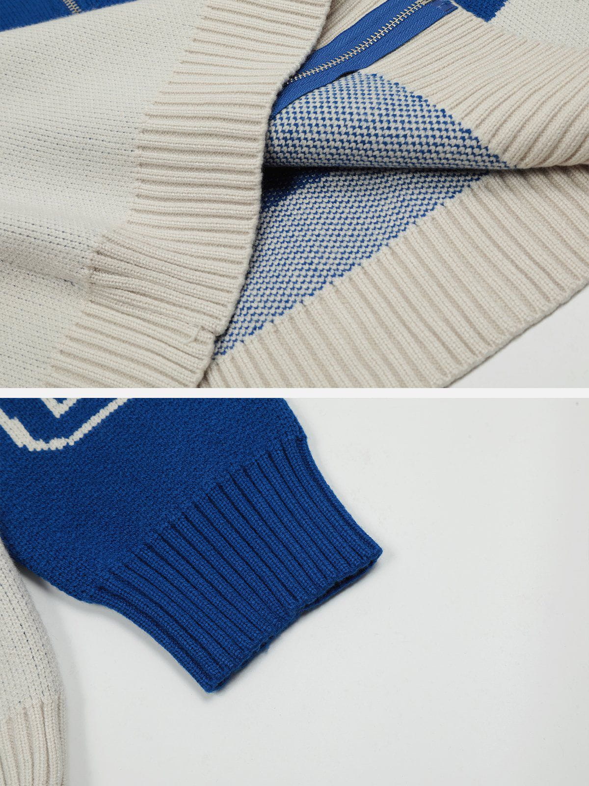 Women's Knitted Cardigan - Loose Fit - Zip Closure - Long Sleeves - Streetstyle Knit - Image 12
