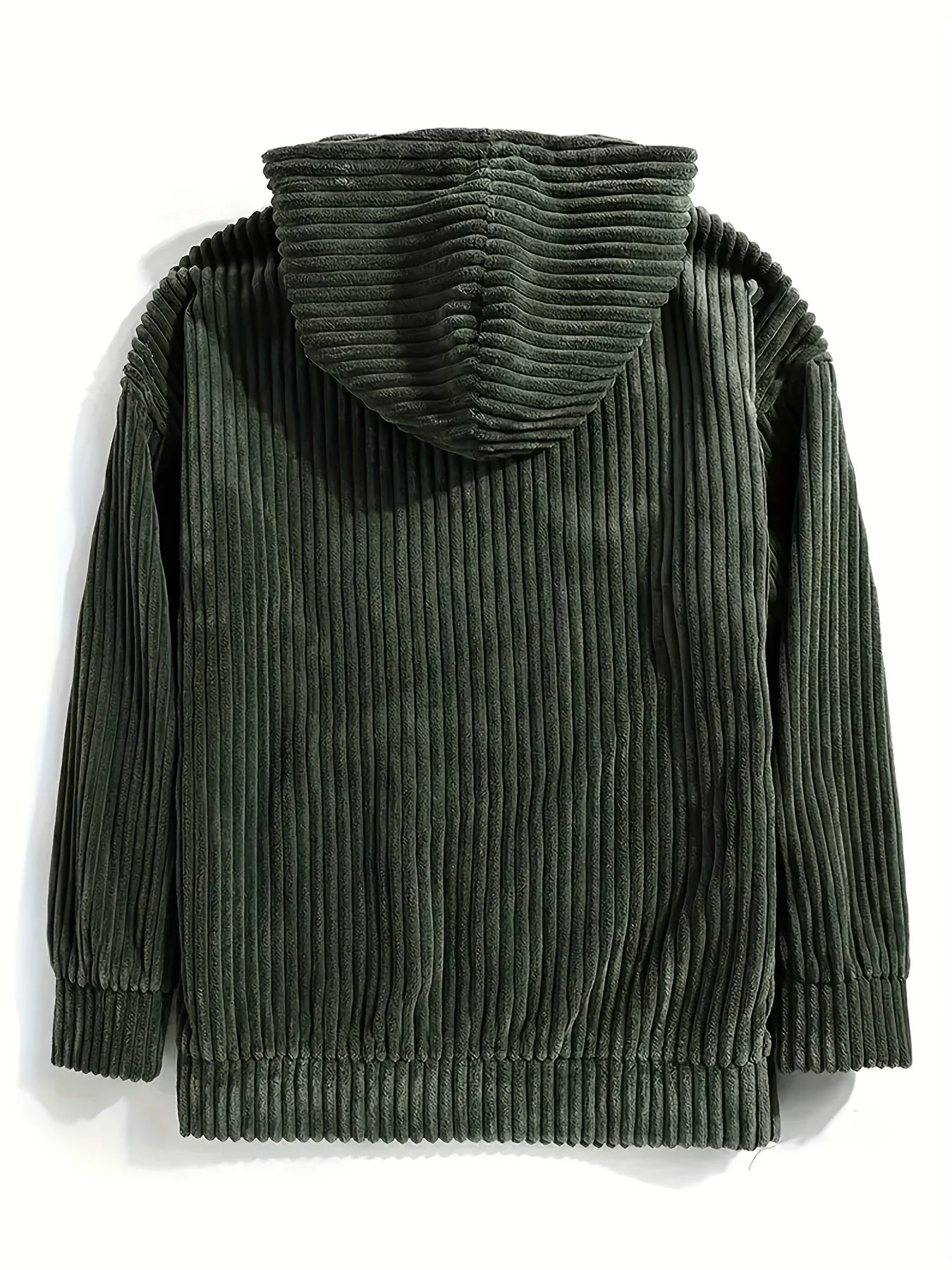 Men's Hoodie Sweater – Corduroy – Relaxed Fit – With Hood and Kangaroo Pocket - Image 6
