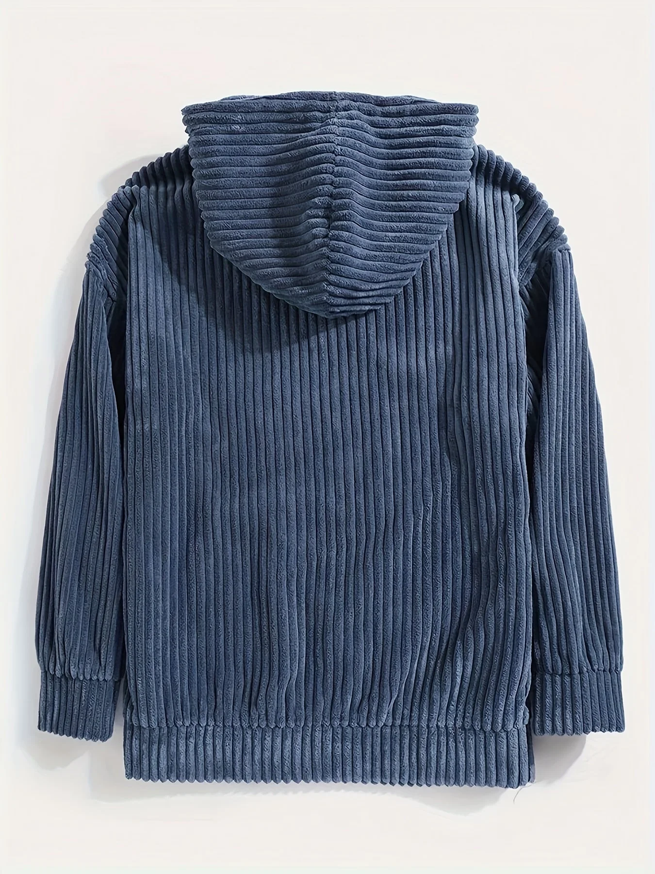 Men's Hoodie Sweater – Corduroy – Relaxed Fit – With Hood and Kangaroo Pocket - Image 8