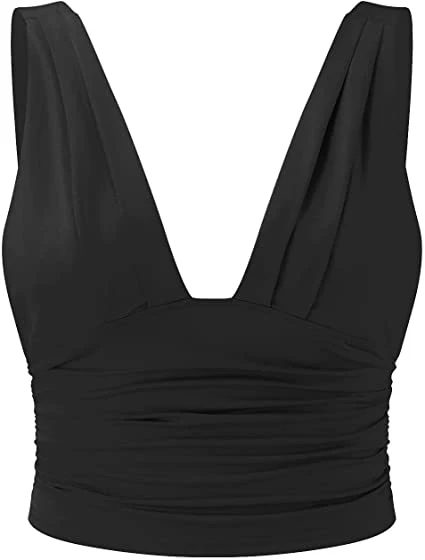 Ladies Top – Sleeveless – Deep V-neck – Fitted – Elastic Slim Fit - Image 2
