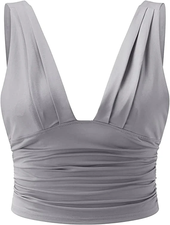 Ladies Top – Sleeveless – Deep V-neck – Fitted – Elastic Slim Fit - Image 8