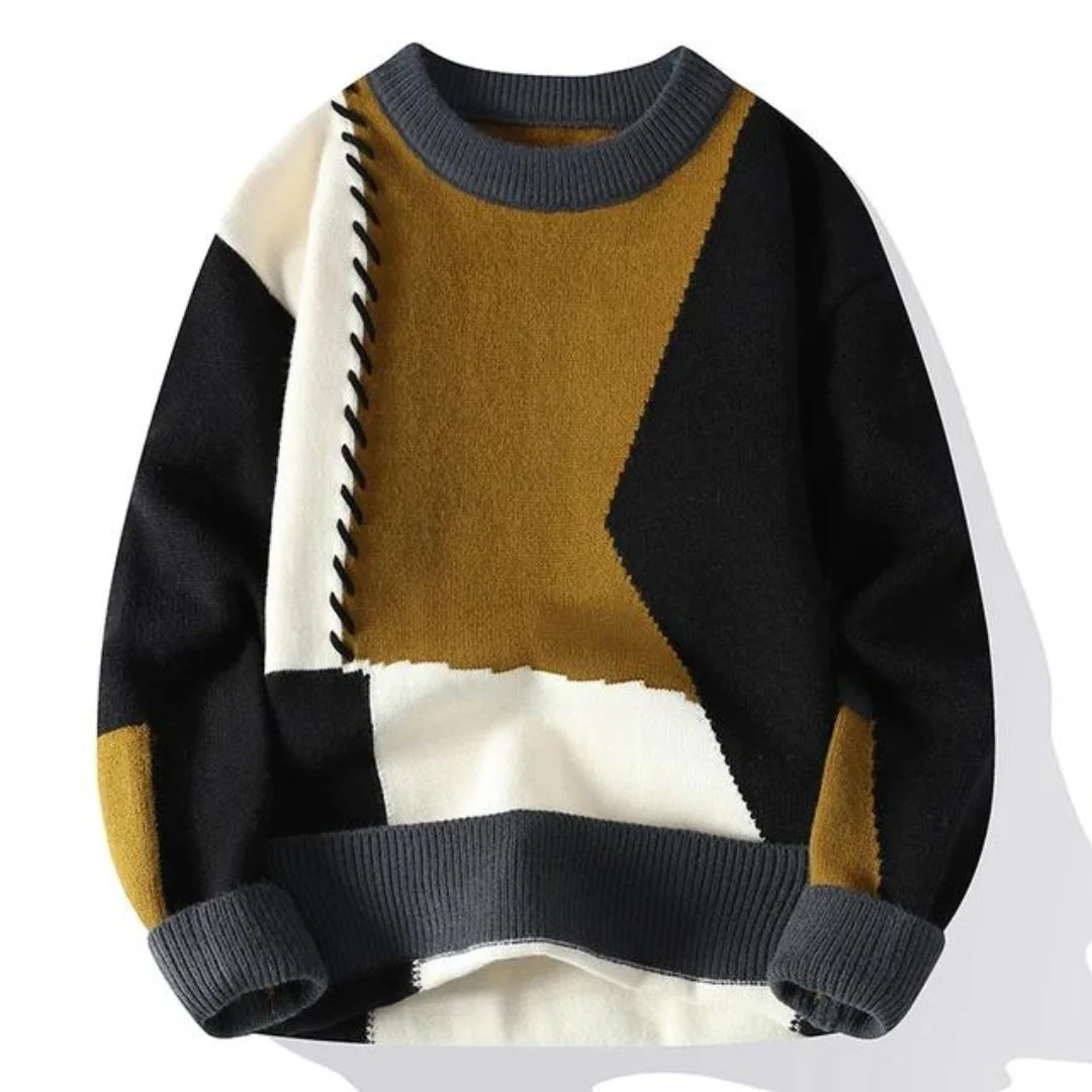 Women's Sweater – Patchwork Knit – Relaxed Fit – Ribbed Edges – Handmade Design - Image 5