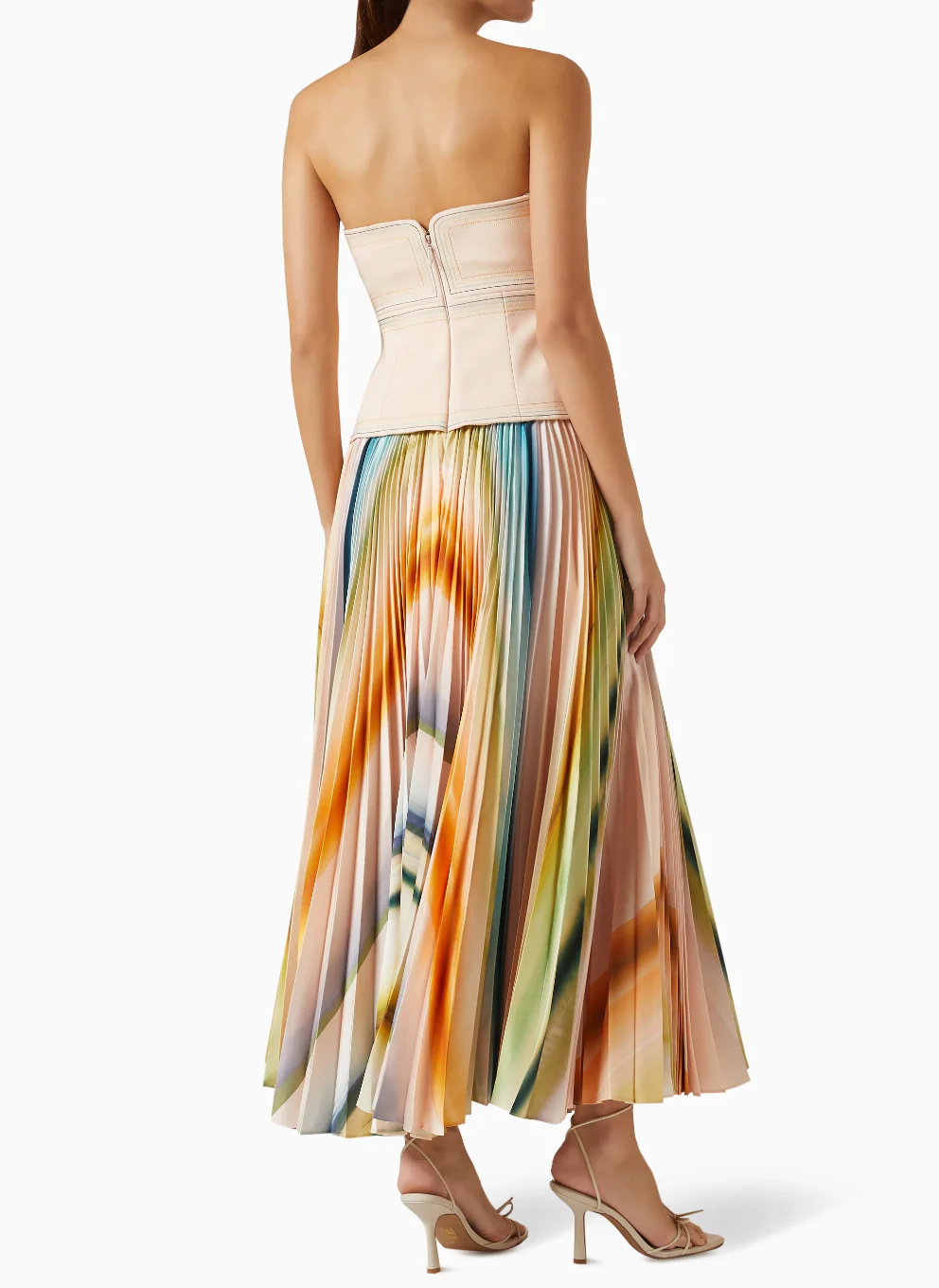 Ladies Strapless Dress - Corset Model - Pleated Maxi Skirt - Elegant Fit - Image 3