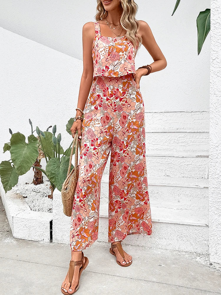 Women's Jumpsuit – Sleeveless – Wide Legs – Adjustable Straps – Comfortable Fit - Image 3