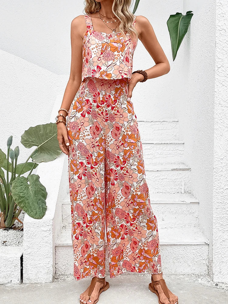 Women's Jumpsuit – Sleeveless – Wide Legs – Adjustable Straps – Comfortable Fit - Image 4