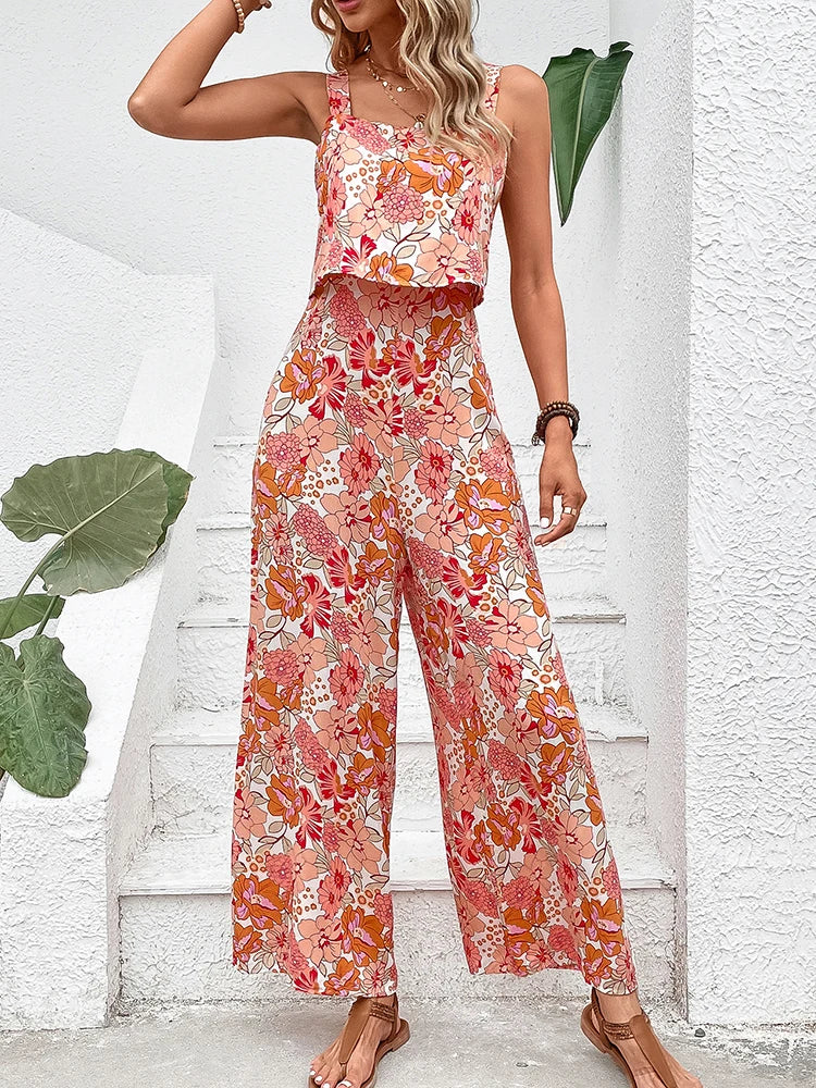 Women's Jumpsuit – Sleeveless – Wide Legs – Adjustable Straps – Comfortable Fit - Image 5