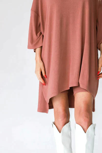 Women's Tunic Top - Oversized Fit - Three-Quarter Sleeve - Round Neck - Casual Comfort - Image 7